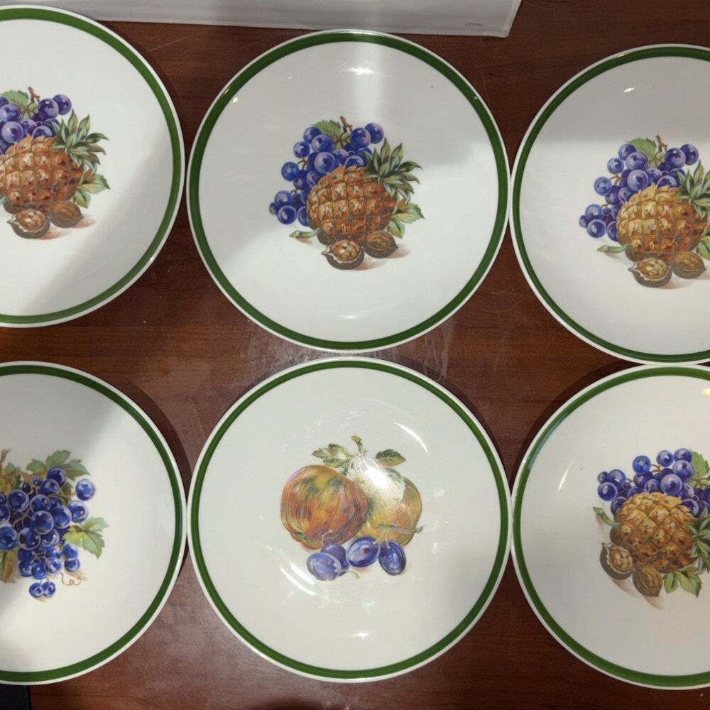 Vintage Kahla Porcelain Side Plates Fruits & Nuts